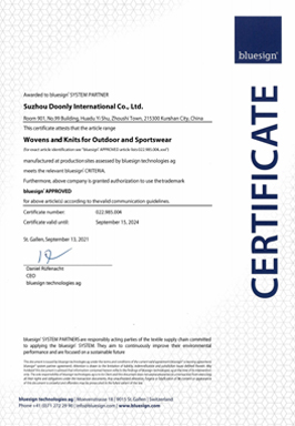 BLUESIGN Certification